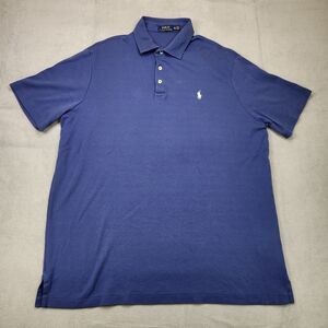 Polo Ralph Lauren Polo Shirt Men's 2XL Blue Short Sleeve Stretch Pony Casual